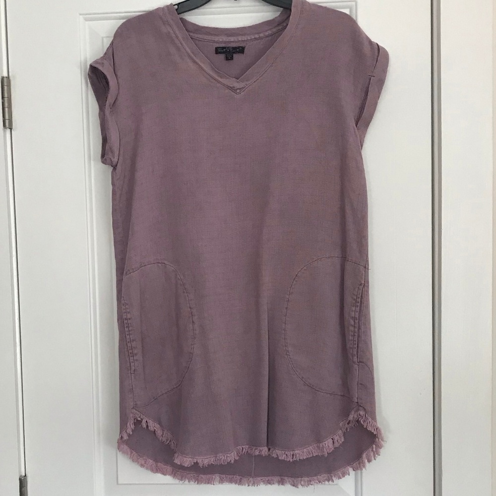 Lavendar Velvet Heart Frayed Dress